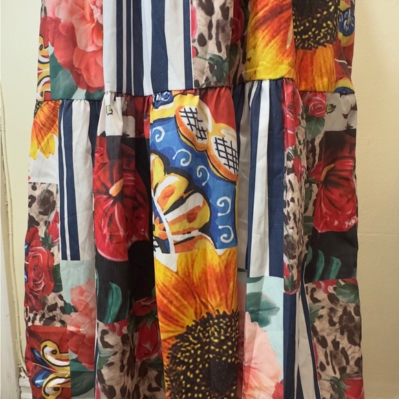 NWT Vibrant Floral Maxi Dress with Belt - Picture 15 of 15
